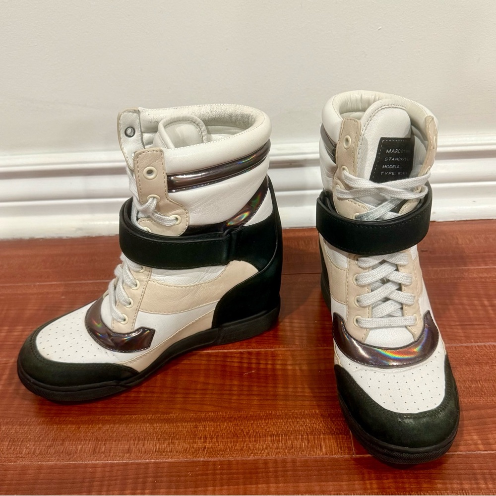 Marc By Marc Jacobs Black and White High-Top Sneakers Wedge
